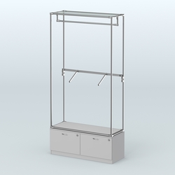 Торговая система ХРОМ без ДСП 1200 мм №2-3 с тумбой Т-15 и поручнями, Серый