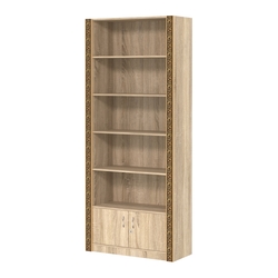 Торговый стеллаж с накопителем и декоративным молдингом №СБА-1ВД-400, Дуб сонома