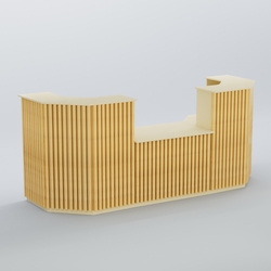 Ресепшен со столом выдачи серии ВЕРТИКАЛЬ №7, Крем Вайс и Дуб Золотистый