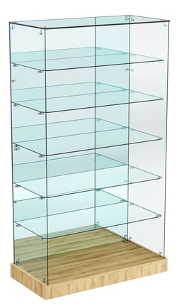 Витрина Хит продаж №508 (открытая, задняя стенка - зеркало), Дуб Золотистый