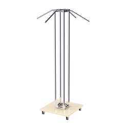 Торговое вешало для одежды ЁЛОЧКА с наклонными кронштейнами №3-4К-5Ц-ТНХ, Крем Вайс