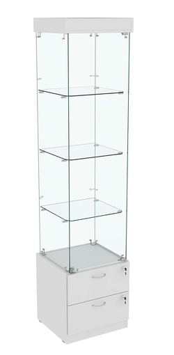 Витрина ХРУСТАЛЬ №2 стаканчик (задняя стенка - стекло), Серый