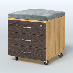 Тумба подкатная Платинум Персонал, цвет белый премиум, Дуб Золотистый + Дуб Венге