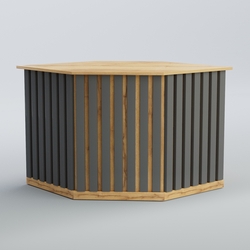 Ресепшен - стол угловой серии ПРИЛИВ №10, Дуб Золотистый и Темно-Серый