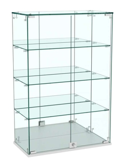 Витрина Истра настольная №26 (задняя стенка - зеркало), Серый