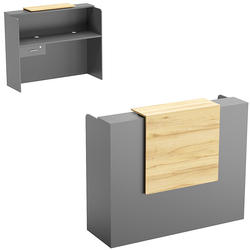 Ресепшен СОЛО №1Б левосторонний, Темно-серый и Дуб Золотистый