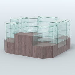 Павильон ИСТРА в центр зала №5 (открытый) (6, 05 кв.м), Ясень Анкор темный