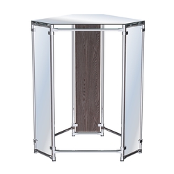 Вешало-стенд Прогресс №3-5 (с зеркальной полкой и зеркалами), Ясень Анкор темный