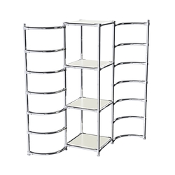 Хромированное вешало ДУГА №1-3 с полками ДСП 16 мм, Белый