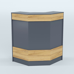 Ресепшен серии ПРАЙМ №3Б угловой, Темно-серый и Дуб Золотистый