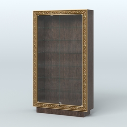 Низкая узкая витрина с декором НБА-9, Дуб Венге