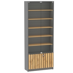 Витрина серии "Смок" №1-800, Дуб Золотистый и Темно-Серый