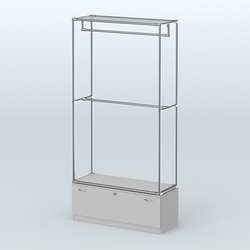 Торговая система ХРОМ без ДСП 1200 мм №1-1 с тумбой Т-11 и поручнями, Серый