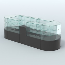 Круглый стеклянный островок-павильон серии КОЛЬЦО вытянутый №3, Черный