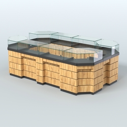 Торговый островок GOLD №5 (6,75 кв.м), Черный и Дуб Золотистый 10-U1148