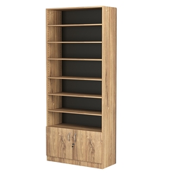 Стеллаж из ДСП с 6-ю полками 400x900 мм серии LEVEL-6 №14 (З/C - ДВП), Дуб Канзас коричневый