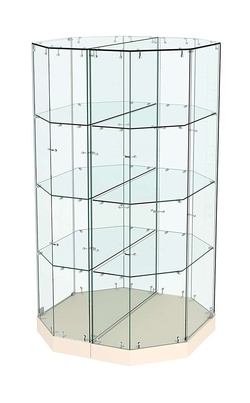 Стеклянная островная низкая витрина Хит Продаж №835-О, Крем Вайс