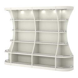 Пристенный высокий стеллаж ГАРАНТ №2-О с ограничителями, Белый