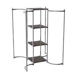 Хромированное вешало ВОЛНА №3-3 с полками ДСП 16мм, Дуб Венге