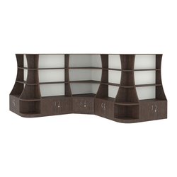 Угловой низкий стеллаж ГАРАНТ №4, Дуб Венге + Белый