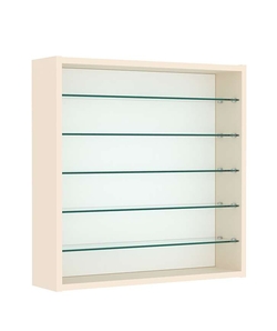 Витрина настенная №1-5Г открытая с пятью прозрачными полками, Крем Вайс