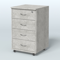 Тумба подкатная 4 ящика, цвет венге, Метрополитан Грей