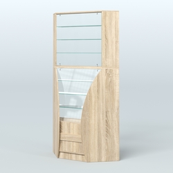 Витрина внутренний угол БРИЗ №4, Дуб сонома