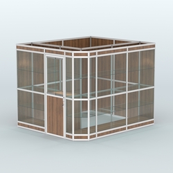 Павильон из профиля угловой №6в (5,5 кв.м), Орех