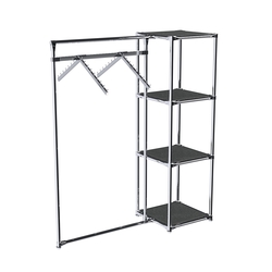 Хромированное вешало ГРАНЬ №1-3 с полками ДСП 16 мм, Антрацит