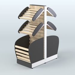 Островной низкий стеллаж для хлеба и выпечки Феникс №5, Черный + Дуб Сонома