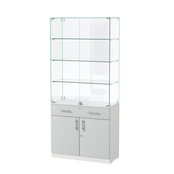 Витрина ювелирная "Диаманд" №11, Белый + Серый