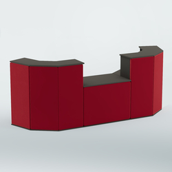 Ресепшен со столом БАРОН №7 (ровная поверхность), Черный + 07 Dk. Red Велюр