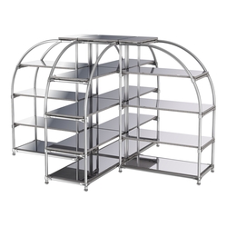 Комбинация стендов TD-06 №3-5 (с полками Зеркало 4мм), Бетон Чикаго светло-серый F186 ST9