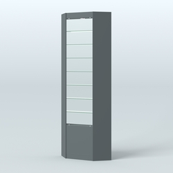 Высокая витрина серии Эконом №305А внутренний угол (без дверей), Темно-Серый