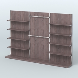 Система ЭЛЕГАНТ №9 пристенная с ДСП (3600 мм), Ясень Анкор темный