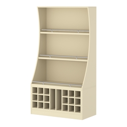Стеллаж Гарант низкий №2-5-900-О с ограничителями, Крем Вайс