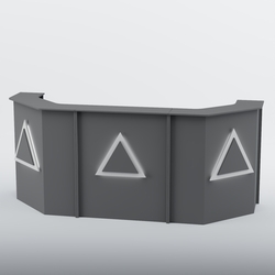 Ресепшен со скошенными углами ТРЕУГОЛЬНИК №5, Темно-Серый