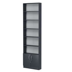 Стеллаж из ДСП с 5-ю полками 150x600 мм серии LEVEL-5 №2 (З/C - ДВП), Антрацит