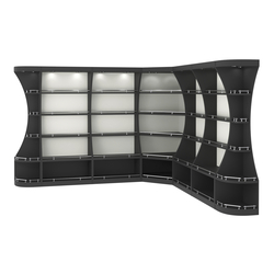 Угловой высокий стеллаж ГАРАНТ №3-О с ограничителями, Черный и Белый