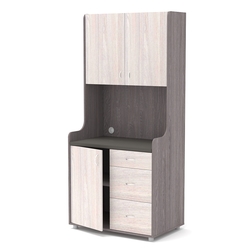 Офисная мини-кухня ЭЛЕГИЯ №3А, Ясень Анкор темный + Ясень Анкор светлый