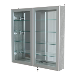 Витрина настенная №4-2А зеркальная серии Collecto, Метрополитан Грей