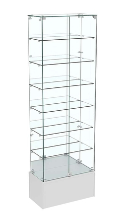 Узкая витрина с зеркальной стенкой ИСТРА №36-600, Серый