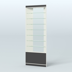 Высокая витрина серии Эконом №305 внешний угол (без дверей), Белый и Черный