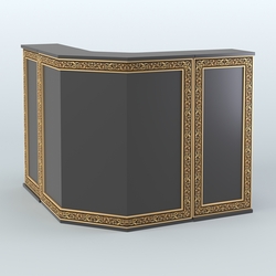 Ресепшен Г-образный серии БАРОККО №4, Черный