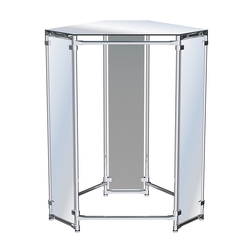 Вешало-стенд Прогресс №3-5 (с зеркальной полкой и зеркалами), Серый