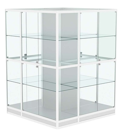 Витрина из профиля островная №4, Серый