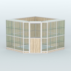 Павильон из профиля угловой №8г (9 кв.м), Дуб Сонома