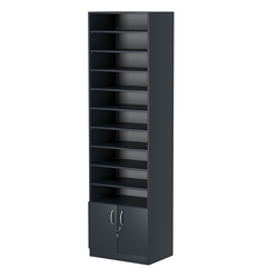 Стеллаж из ДСП с 9-ю полками 400x600 мм серии LEVEL-9 №7 (З/C - ДВП), Антрацит