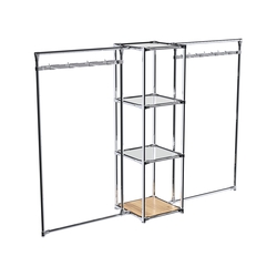 Хромированное вешало ЛУЧ №2-4 с зеркальными полками 4мм, Дуб Золотистый