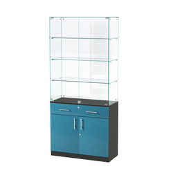 Витрина ювелирная "Диаманд" №11, ЛДСП черный + МДФ бриз